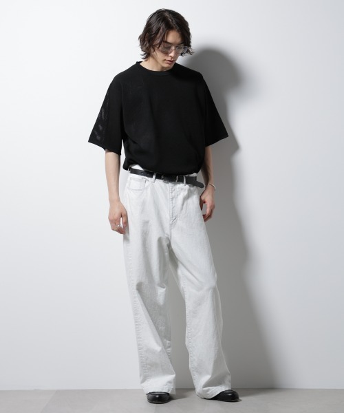 NANO universe(ナノユニバース)の「スポンディッシュ メッシュ クルーネックニットTEE(ニット/セーター・メンズ・オフホワイト/レッド系その他2/ブラック/グレー系その他4・M/L)」の9枚目の写真
