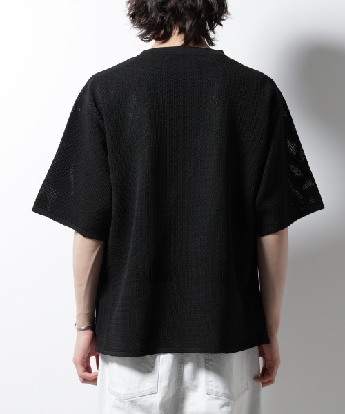 NANO universe(ナノユニバース)の「スポンディッシュ メッシュ クルーネックニットTEE(ニット/セーター・メンズ・オフホワイト/レッド系その他2/ブラック/グレー系その他4・M/L)」の12枚目の写真