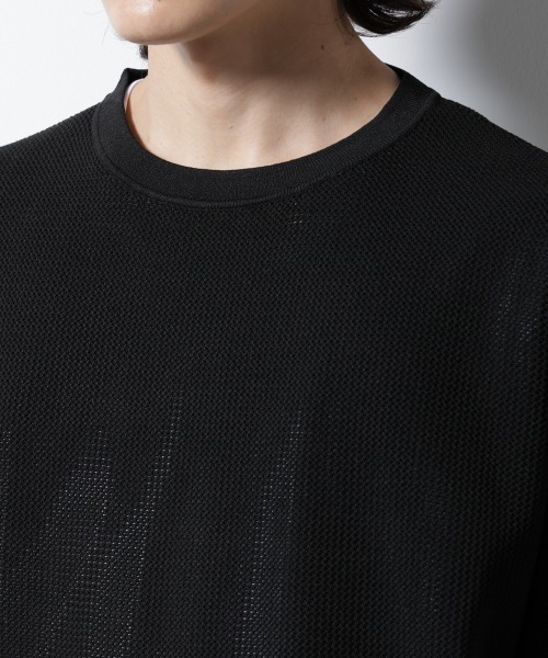 NANO universe(ナノユニバース)の「スポンディッシュ メッシュ クルーネックニットTEE(ニット/セーター・メンズ・オフホワイト/レッド系その他2/ブラック/グレー系その他4・M/L)」の13枚目の写真