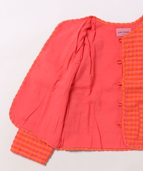 BOBO CHOSES(ボボショーズ)の「Vichy padded jacket(ノーカラージャケット・キッズ・ピンク・6-7YEAR/12-13y/10-11y/8-9y/4-5YEAR/2-3YEAR)」の6枚目の写真