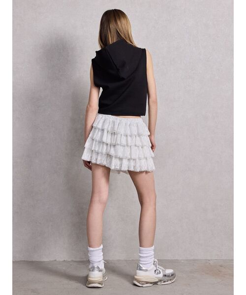 GYDA（ジェイダ）の「GD HEM スピンドルノースリショートパーカー（パーカー・レディース・オフホワイト/ブラック/ライトグレー・FREE）」の21枚目の写真