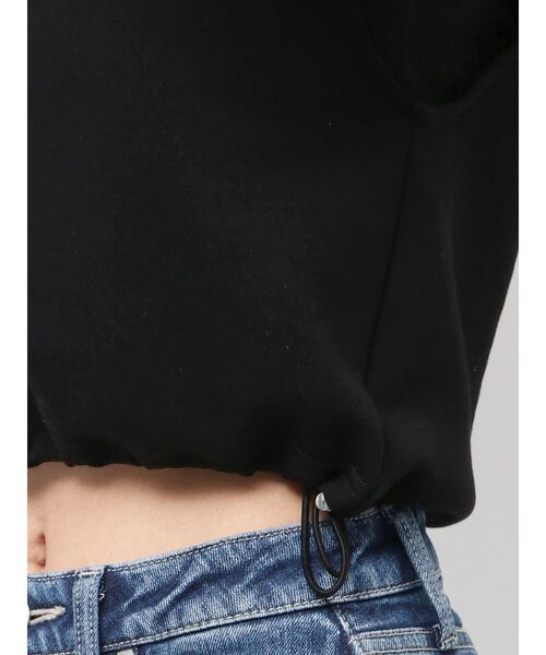 GYDA（ジェイダ）の「GD HEM スピンドルノースリショートパーカー（パーカー・レディース・オフホワイト/ブラック/ライトグレー・FREE）」の11枚目の写真