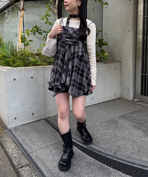 セール】チェックアシメチュニック（チュニック）｜Kastane