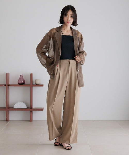 LOWRYS FARM(ローリーズファーム)の「バスケットワイドパンツ 491985(スラックス・レディース・チャコールグレー/ブラウン/ライトベージュ/ブラック・SMALL/MEDIUM/LARGE)」の15枚目の写真