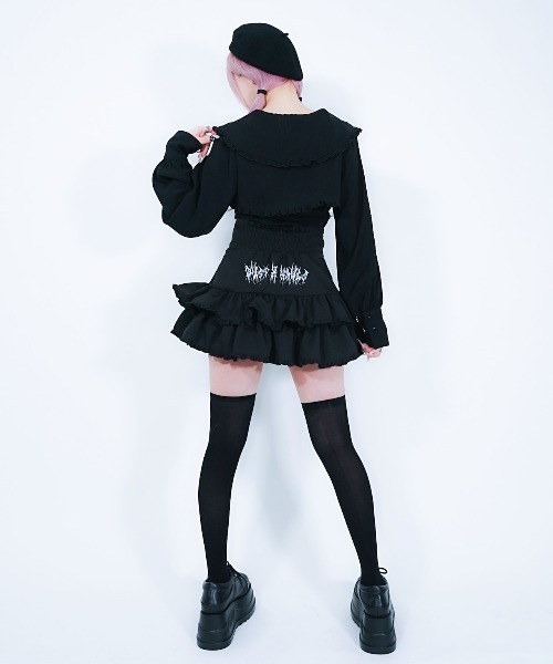 セール】ハウスダストコラボ レースアップフリルミニスカート