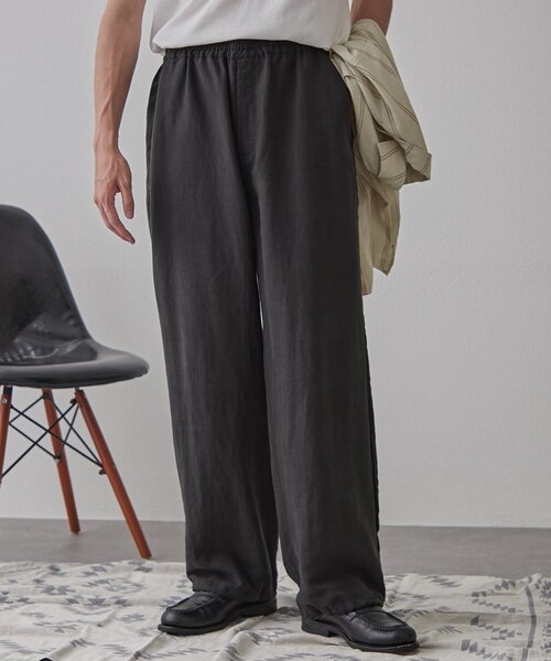 CIAOPANIC TYPY(チャオパニックティピー)の「リネンレーヨンリラックスイージーパンツ(スラックス・メンズ・ベージュ/ブラック/チャコールグレー・MEDIUM/LARGE)」の2枚目の写真