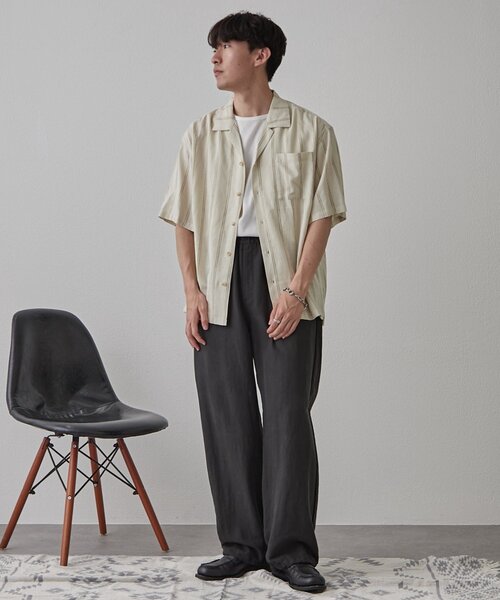 CIAOPANIC TYPY(チャオパニックティピー)の「リネンレーヨンリラックスイージーパンツ(スラックス・メンズ・ベージュ/ブラック/チャコールグレー・MEDIUM/LARGE)」の9枚目の写真