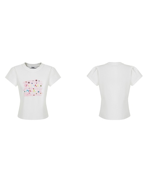 クレヨンレタリングプリント Tシャツ FC25S209【Fano Studios