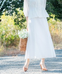 小さいサイズ 綿100%透かし刺繍タイトスカート 低身長さん・小柄女性
