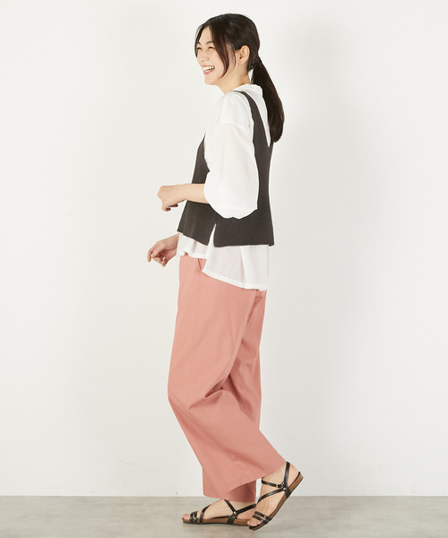 MELROSE claire（メルローズ クレール）の「【麻タッチ片畦キャミ型ベスト】（ベスト・レディース・ベージュ/ブラック/チャコールグレー・FREE）」の19枚目の写真