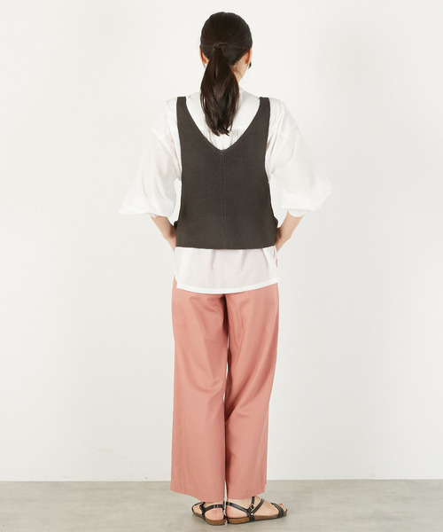 MELROSE claire（メルローズ クレール）の「【麻タッチ片畦キャミ型ベスト】（ベスト・レディース・ベージュ/ブラック/チャコールグレー・FREE）」の20枚目の写真