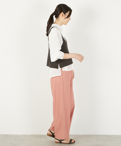 MELROSE claire（メルローズ クレール）の「【麻タッチ片畦キャミ型ベスト】（ベスト・レディース・ベージュ/ブラック/チャコールグレー・FREE）」の21枚目の写真