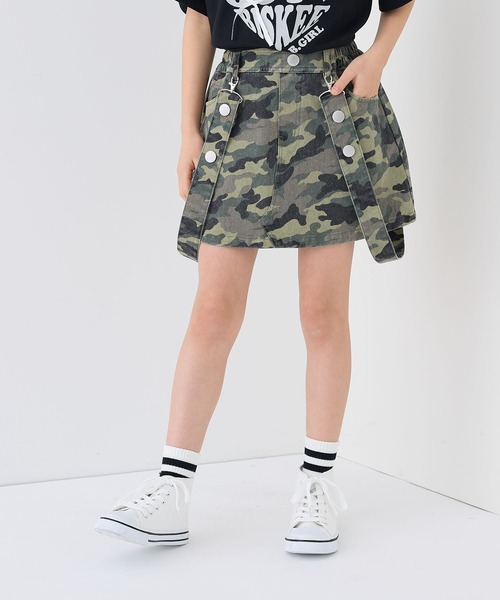 サス付きデニムミニスカパン/スカート（綿100％）（スカート）｜BISKEE