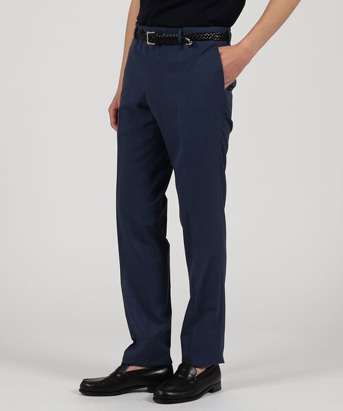 セール】Super120'sウールポリエステル ノープリーツスリムスラックス