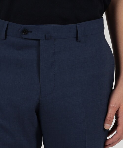 セール】Super120'sウールポリエステル ノープリーツスリムスラックス