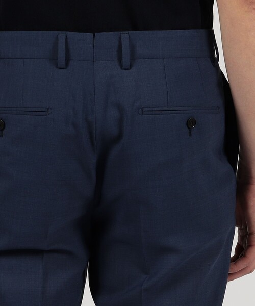 セール】Super120'sウールポリエステル ノープリーツスリムスラックス