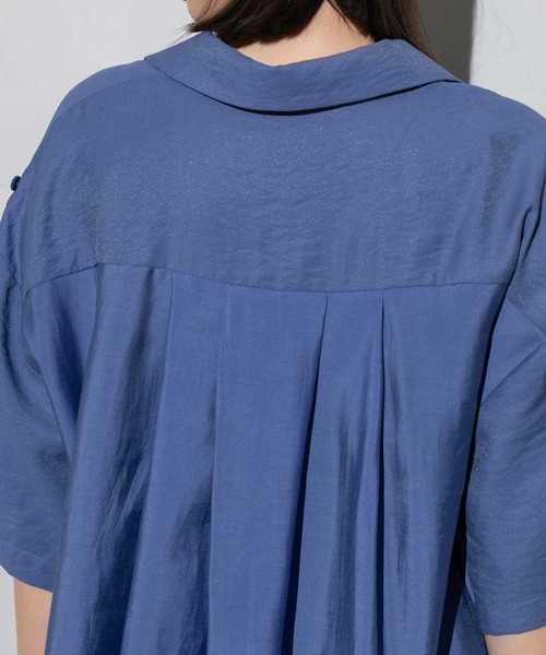 MARECHAL TERRE（マルシャルテル）の「コンビネーション開襟シャツ（シャツ/ブラウス・レディース・ブラック/カーキ/ブルー/ライトグリーン・MEDIUM）」の15枚目の写真