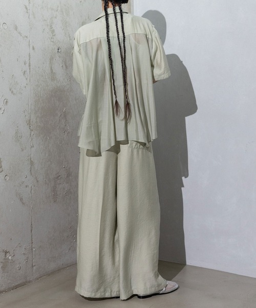 MARECHAL TERRE（マルシャルテル）の「コンビネーション開襟シャツ（シャツ/ブラウス・レディース・ブラック/カーキ/ブルー/ライトグリーン・MEDIUM）」の20枚目の写真