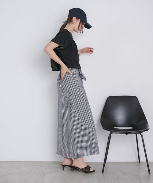 kivi(キヴィ)の「ribbon check SK(スカート・レディース・レッド系その他2/ブラウン系その他2/ブラック系その他2・FREE)」の5枚目の写真