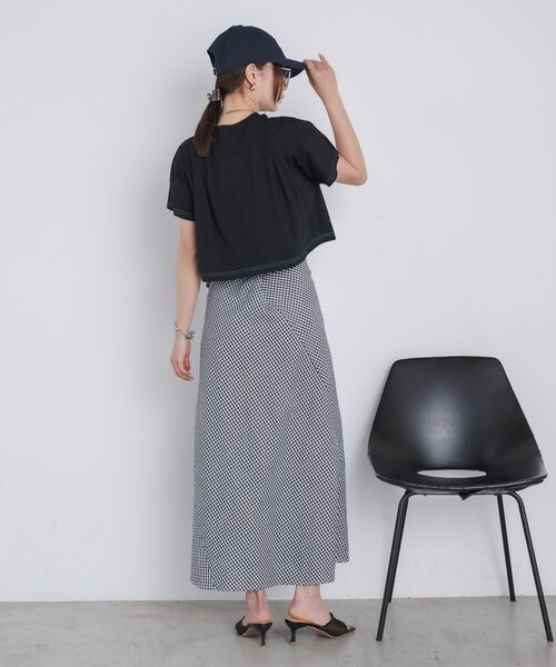 kivi(キヴィ)の「ribbon check SK(スカート・レディース・レッド系その他2/ブラウン系その他2/ブラック系その他2・FREE)」の6枚目の写真