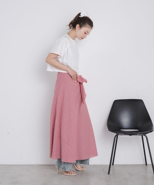 kivi(キヴィ)の「ribbon check SK(スカート・レディース・レッド系その他2/ブラウン系その他2/ブラック系その他2・FREE)」の12枚目の写真