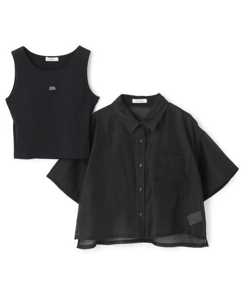 LOVETOXIC(ラブトキシック)の「【接触冷感/ひんやり】半袖シアーシャツ(シャツ/ブラウス・キッズ・サックスブルー/イエロー/ブラック/オフホワイト・L:160cm/M:150cm/S:140cm)」の18枚目の写真