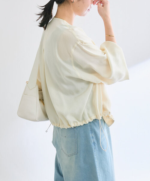 RIVE DROITE（リヴドロワ）の「【接触冷感】アセテートツイルブルゾン（ブルゾン・レディース・ブラック/カーキ/ホワイト系その他・FREE）」の15枚目の写真