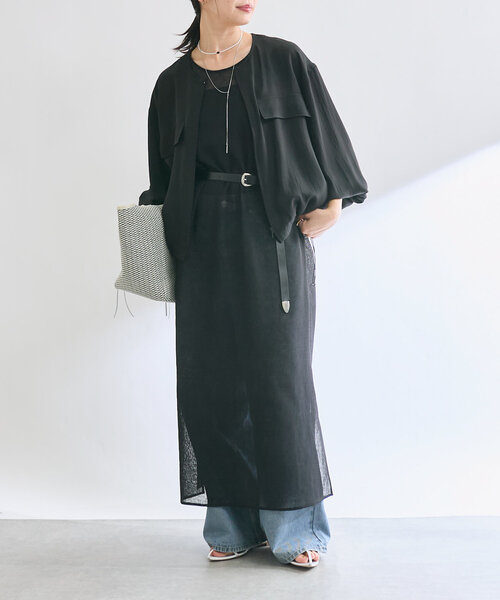 RIVE DROITE（リヴドロワ）の「【接触冷感】アセテートツイルブルゾン（ブルゾン・レディース・ブラック/カーキ/ホワイト系その他・FREE）」の20枚目の写真