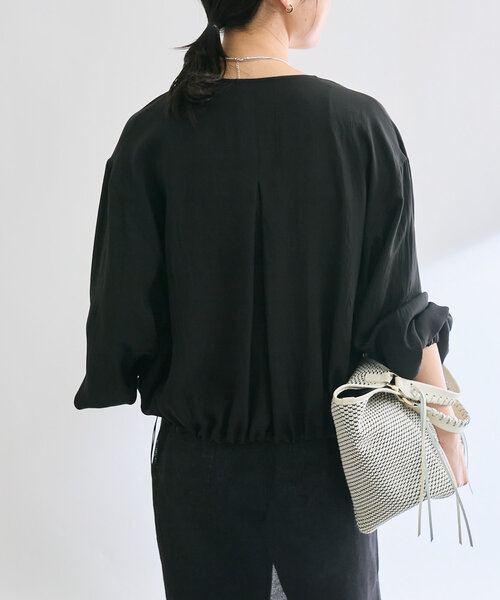 RIVE DROITE（リヴドロワ）の「【接触冷感】アセテートツイルブルゾン（ブルゾン・レディース・ブラック/カーキ/ホワイト系その他・FREE）」の6枚目の写真