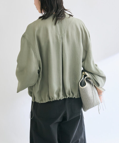 RIVE DROITE（リヴドロワ）の「【接触冷感】アセテートツイルブルゾン（ブルゾン・レディース・ブラック/カーキ/ホワイト系その他・FREE）」の11枚目の写真