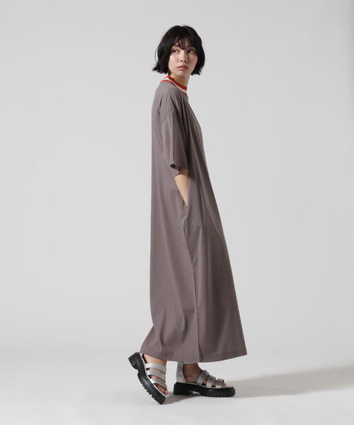 ビーバー（BEAVER）/B omnivore／ビーオムニボー　ライン入りリブシルケット天竺ワンピ セール】B omnivore/ビーオムニボー ライン入りリブシルケット天竺