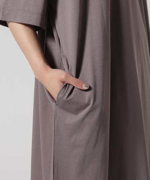 BEAVER（ビーバー）の「B omnivore/ビーオムニボー　ライン入りリブシルケット天竺ワンピ（ワンピース・レディース・ブラック/グレー・F）」の13枚目の写真