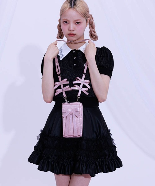 ficklebebeリボンマルチショルダー　ブラック FBリボンマルチショルダー（ショルダーバッグ）｜FickleBebe