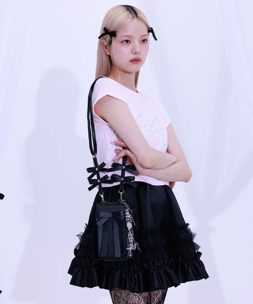 ficklebebeリボンマルチショルダー　ブラック FBリボンマルチショルダー（ショルダーバッグ）｜FickleBebe