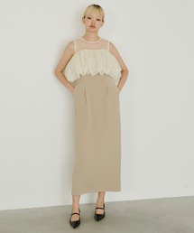 セール】タフタチュールベストセットドレス / taffeta tulle vest set