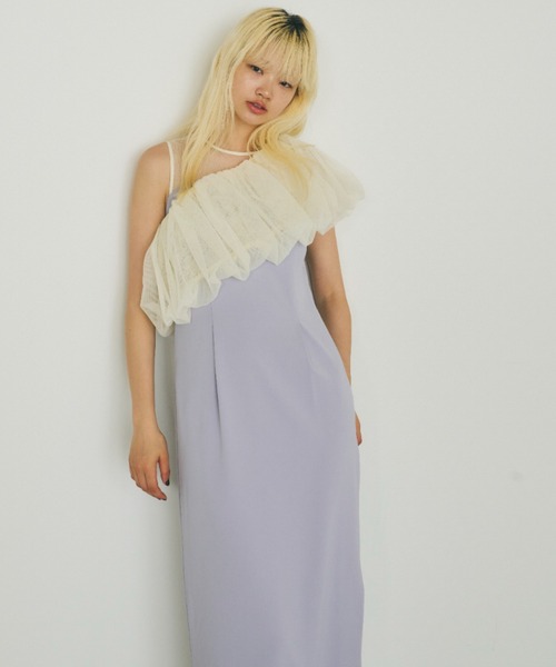 ANDRESD(アンドレスド)の「バルーンフォルムセットドレス / balloon form set dress(ドレス・レディース・ベージュ/ブラウン/ベージュ×ブラック/ライトブルー・S/M/L)」の18枚目の写真