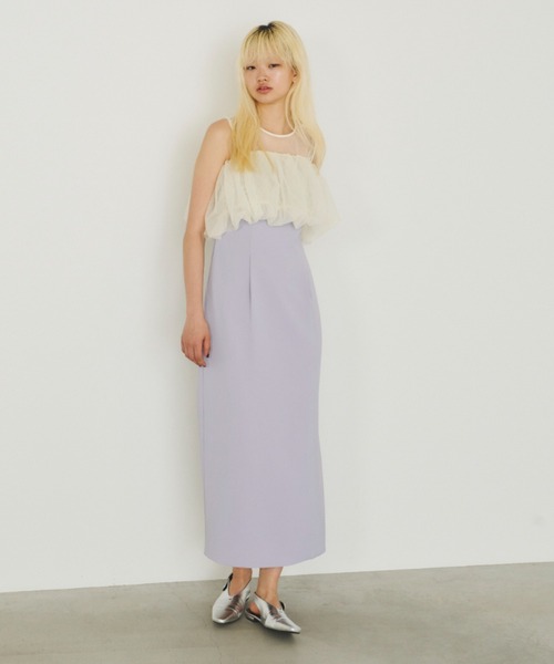 ANDRESD(アンドレスド)の「バルーンフォルムセットドレス / balloon form set dress(ドレス・レディース・ベージュ/ブラウン/ベージュ×ブラック/ライトブルー・S/M/L)」の20枚目の写真