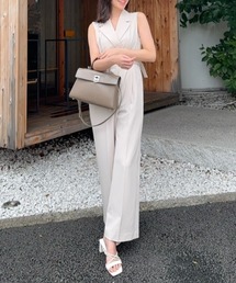 テーラードデザインノースリーブロンパース 夏服