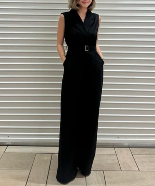 テーラードデザインノースリーブロンパース 夏服（パンツドレス