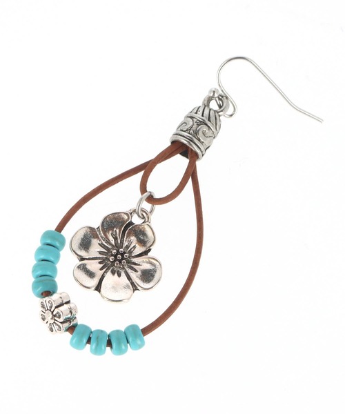 anap mimpi（アナップミンピ）の「ハイビスカス モチーフ ターコイズ ビーズ ピアス（ピアス（両耳用）・レディース・シルバー・FREE）」の5枚目の写真