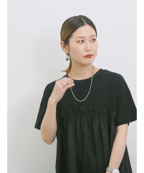 Samansa Mos2 blue（サマンサモスモスブルー）の「アソートドッキングプルオーバー（Tシャツ/カットソー・レディース・シルバーグレー/サックスブルー/カーキ/ブラック/チャコールグレー・F）」の9枚目の写真