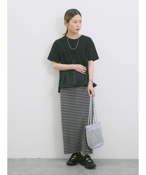 Samansa Mos2 blue（サマンサモスモスブルー）の「アソートドッキングプルオーバー（Tシャツ/カットソー・レディース・シルバーグレー/サックスブルー/カーキ/ブラック/チャコールグレー・F）」の11枚目の写真