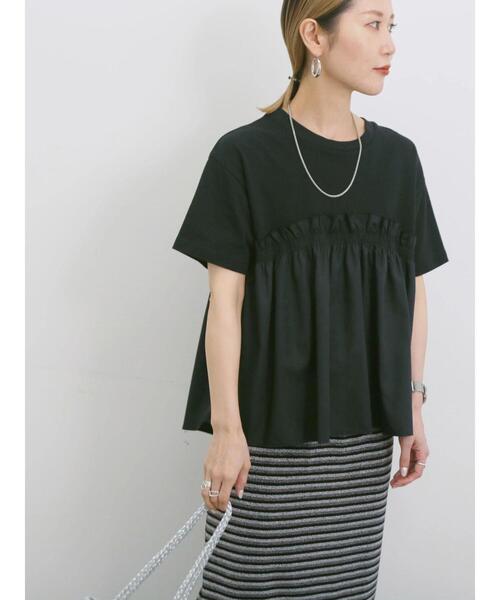 Samansa Mos2 blue（サマンサモスモスブルー）の「アソートドッキングプルオーバー（Tシャツ/カットソー・レディース・シルバーグレー/サックスブルー/カーキ/ブラック/チャコールグレー・F）」の13枚目の写真