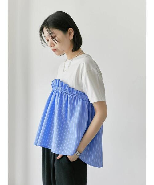 Samansa Mos2 blue（サマンサモスモスブルー）の「アソートドッキングプルオーバー（Tシャツ/カットソー・レディース・シルバーグレー/サックスブルー/カーキ/ブラック/チャコールグレー・F）」の16枚目の写真