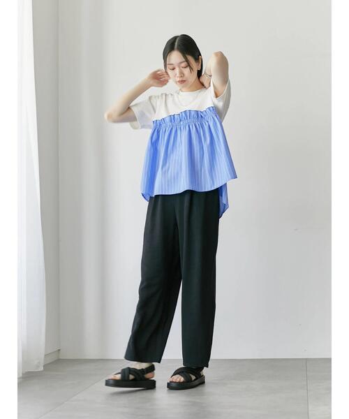 Samansa Mos2 blue（サマンサモスモスブルー）の「アソートドッキングプルオーバー（Tシャツ/カットソー・レディース・シルバーグレー/サックスブルー/カーキ/ブラック/チャコールグレー・F）」の19枚目の写真