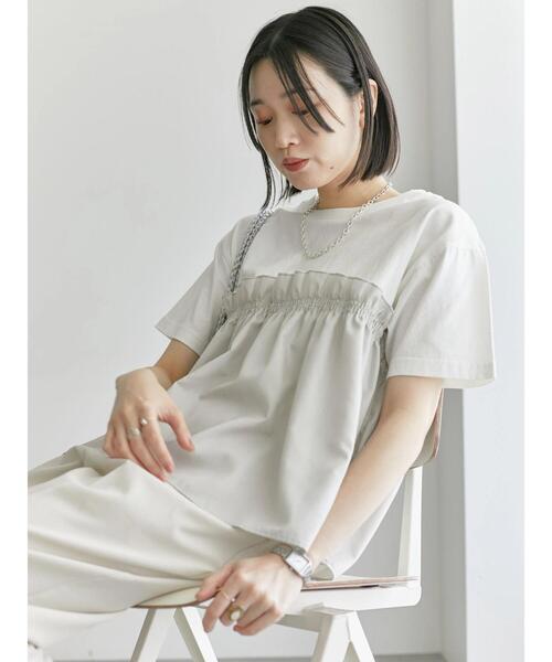 Samansa Mos2 blue（サマンサモスモスブルー）の「アソートドッキングプルオーバー（Tシャツ/カットソー・レディース・シルバーグレー/サックスブルー/カーキ/ブラック/チャコールグレー・F）」の21枚目の写真