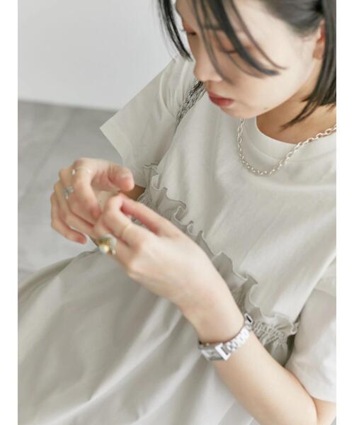 Samansa Mos2 blue（サマンサモスモスブルー）の「アソートドッキングプルオーバー（Tシャツ/カットソー・レディース・シルバーグレー/サックスブルー/カーキ/ブラック/チャコールグレー・F）」の22枚目の写真