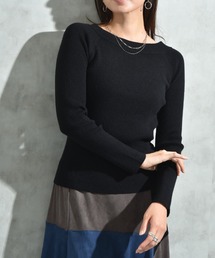 INTERPLANET | リブボートネックオフショルプルオーバー(ニット/セーター)