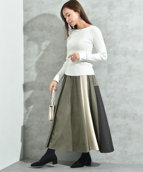 INTERPLANET（インタープラネット）の「リブボートネックオフショルプルオーバー（ニット/セーター・レディース・ブラック/グレー/オフホワイト・FREE）」の10枚目の写真