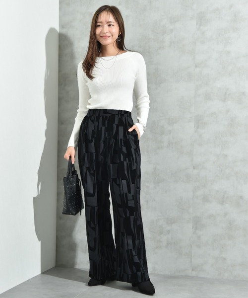 INTERPLANET（インタープラネット）の「リブボートネックオフショルプルオーバー（ニット/セーター・レディース・ブラック/グレー/オフホワイト・FREE）」の12枚目の写真